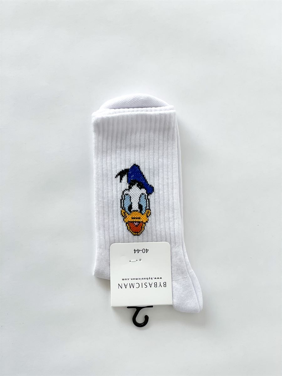 STD Donald Duck Beyaz Çorap