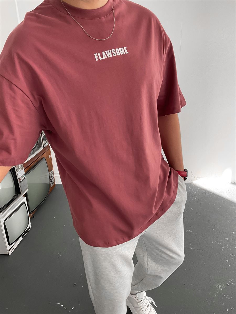 Gül Kurusu Flawsome Oval Kesim Oversize T-Shirt BY-1207