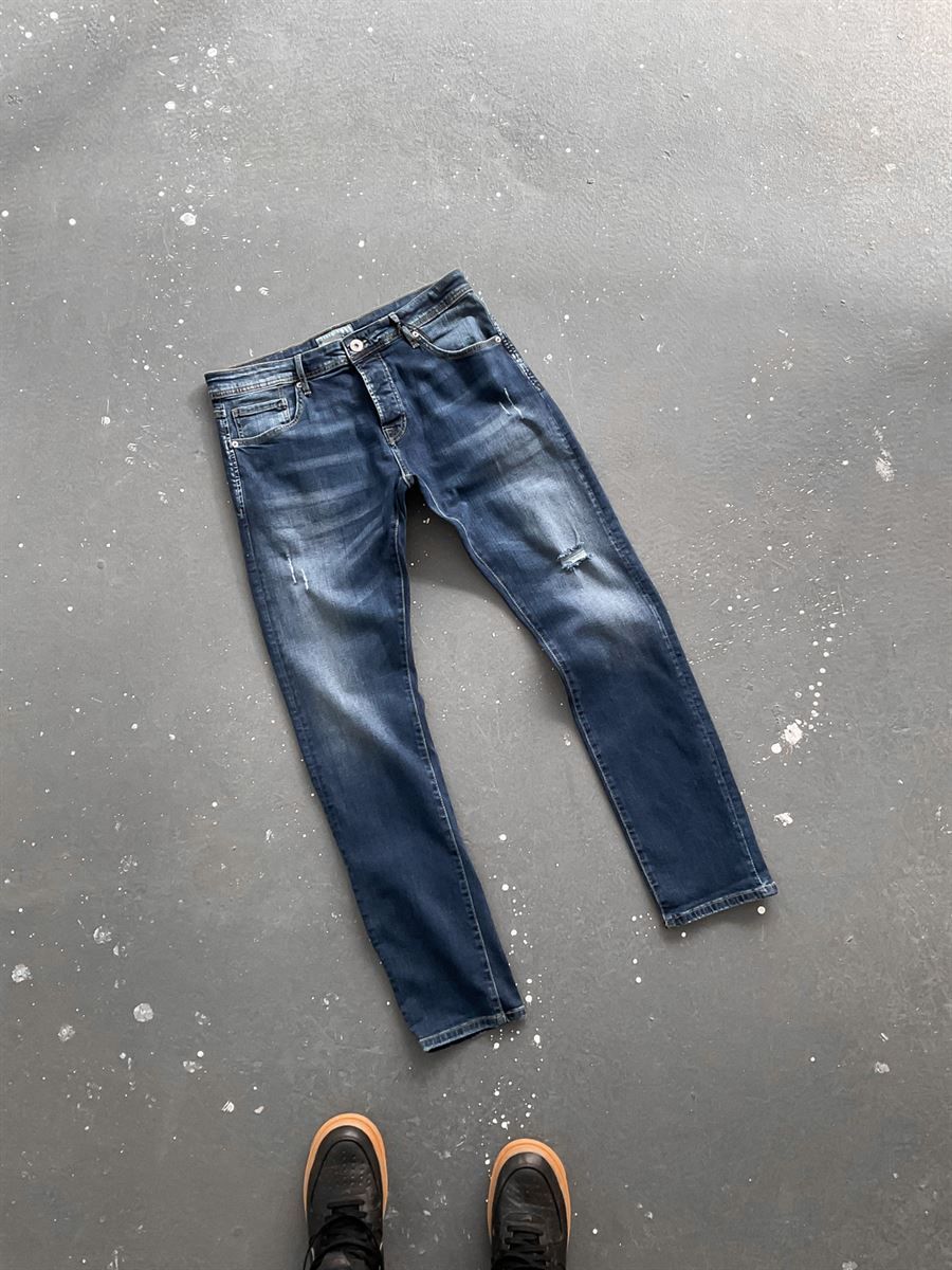 Mavi Yırtıklı Slim Fit Pantolon GJ-15155/3828