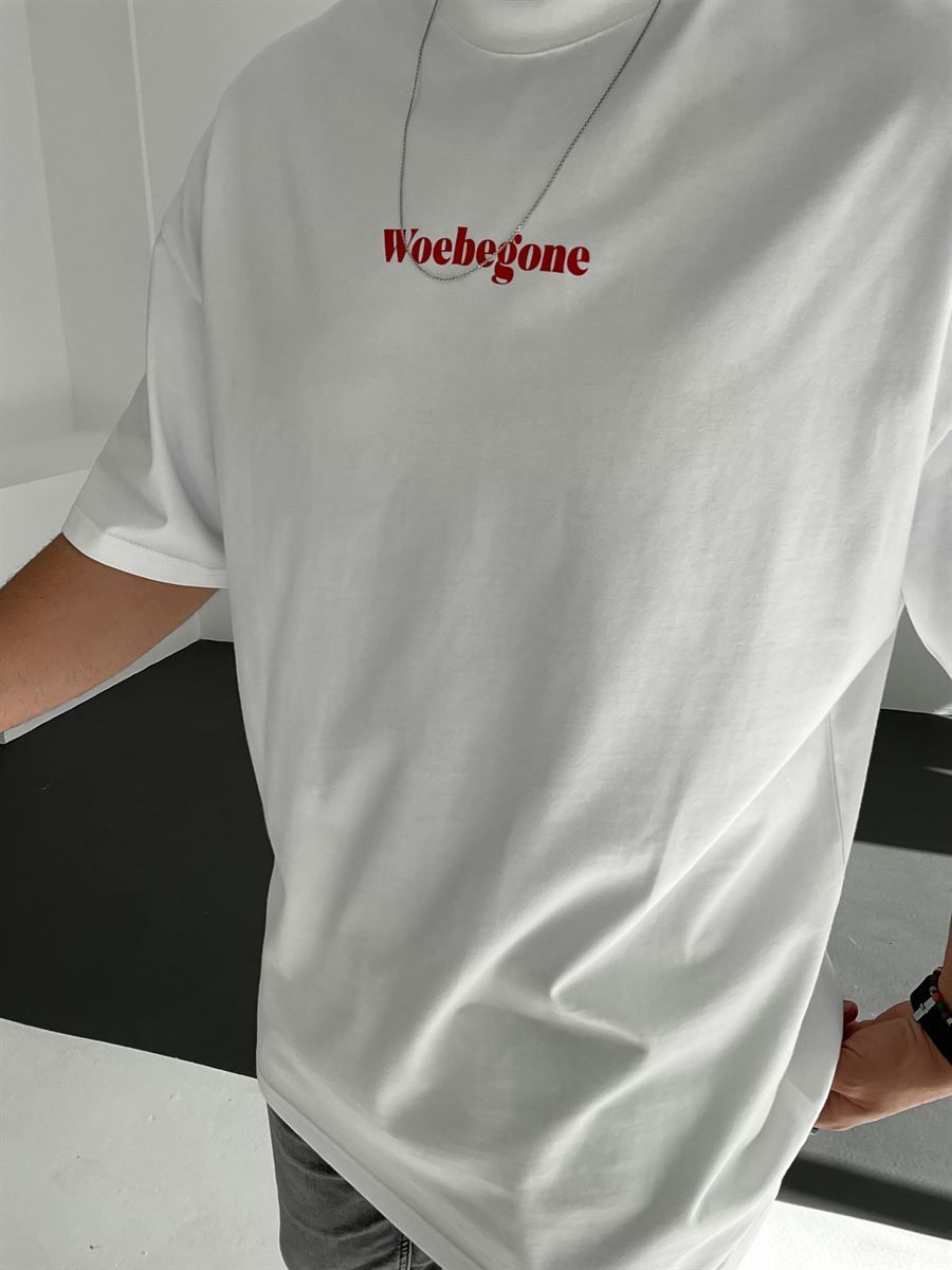 Beyaz Woebegone Baskılı T-Shirt BY-1229