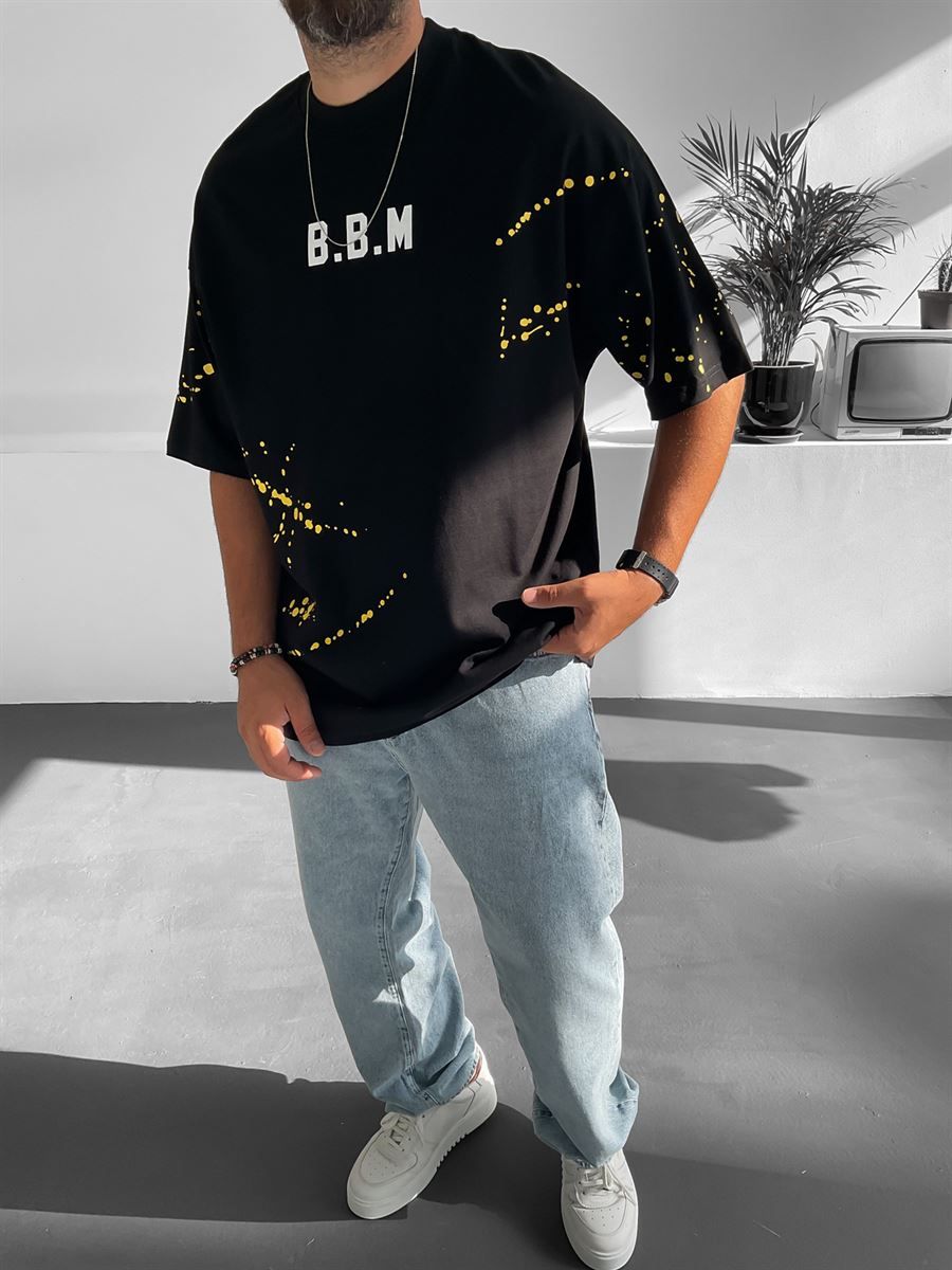 Siyah Boyalı BBM Baskılı T-Shirt BY-1226