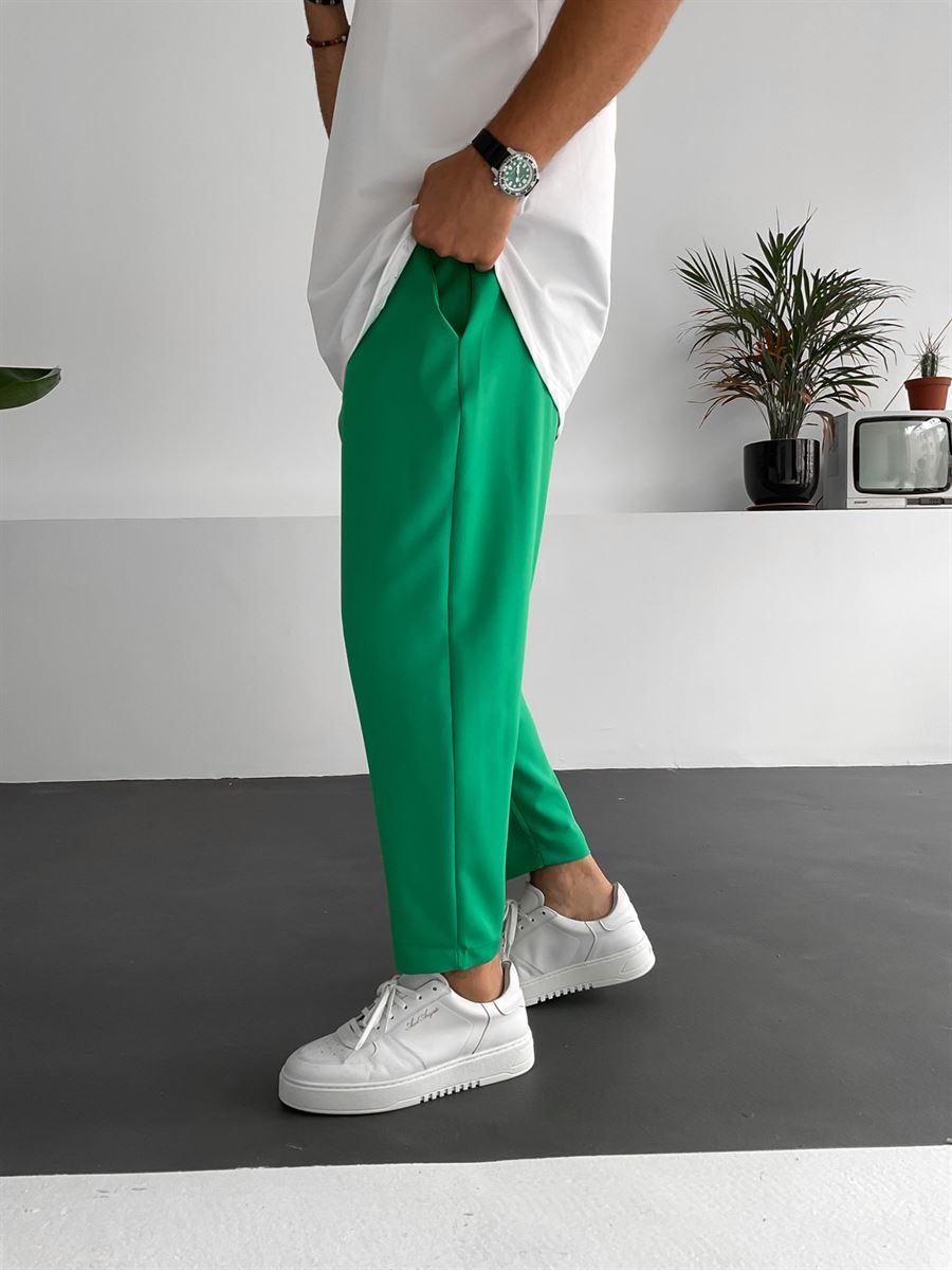 Yeşil Bol Kesim Basic Pantolon BY-319