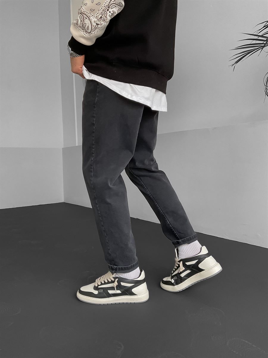 Siyah Eskitme Regular Fit Pantolon DP-023