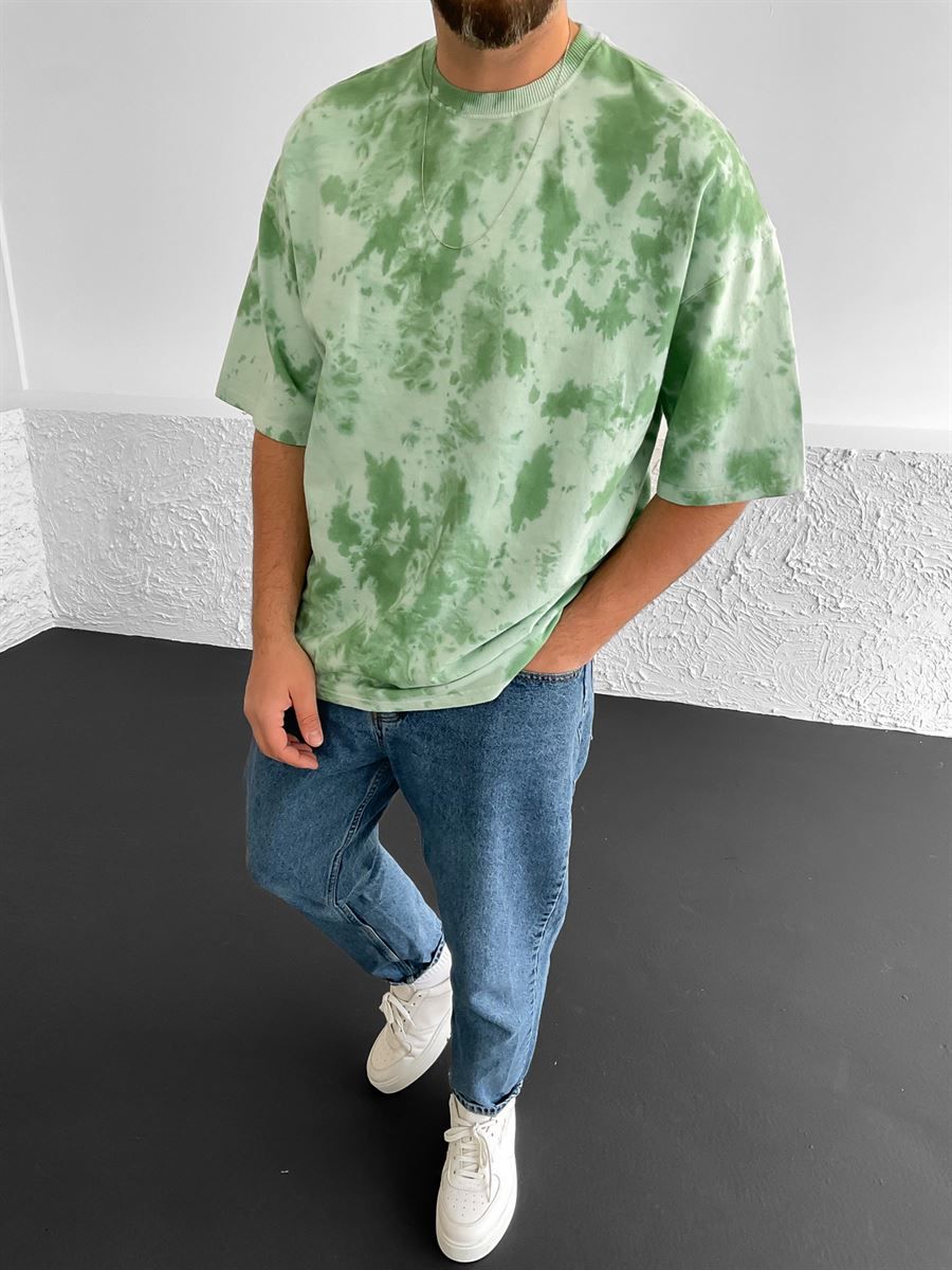 Yeşil Batik Oversize T-Shirt  RL-22035