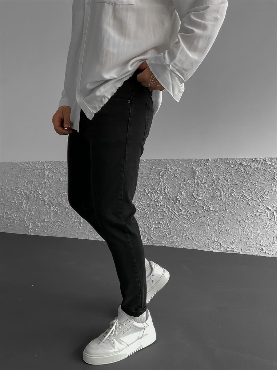 Siyah Efektli Slim Fit Pantolon WE-1460-1