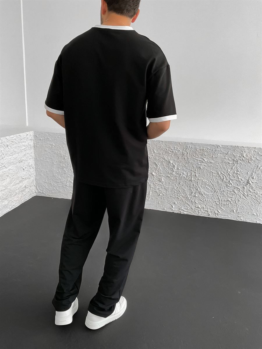 Siyah Live Young Baskılı Oversize T-Shirt V-30-214