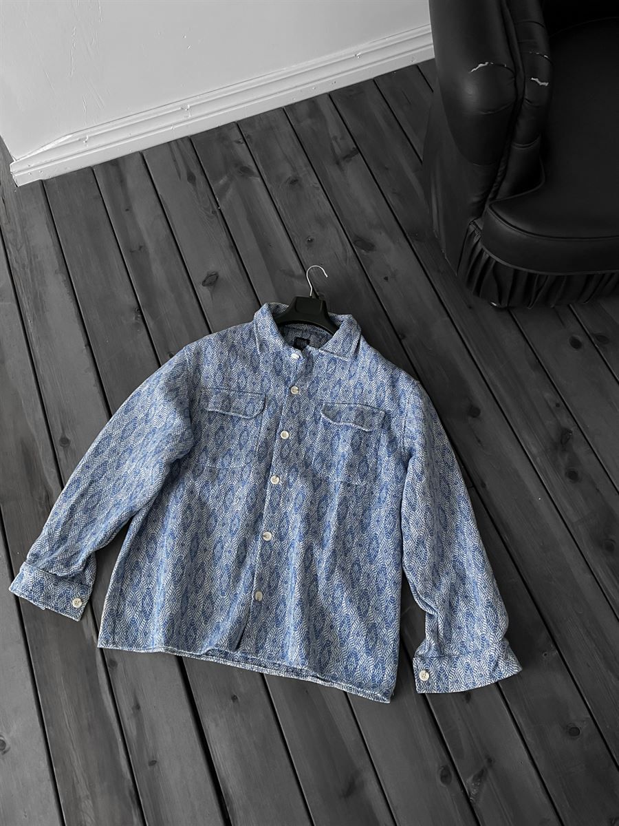 Mavi Desenli Oduncu Gömlek V-30-751