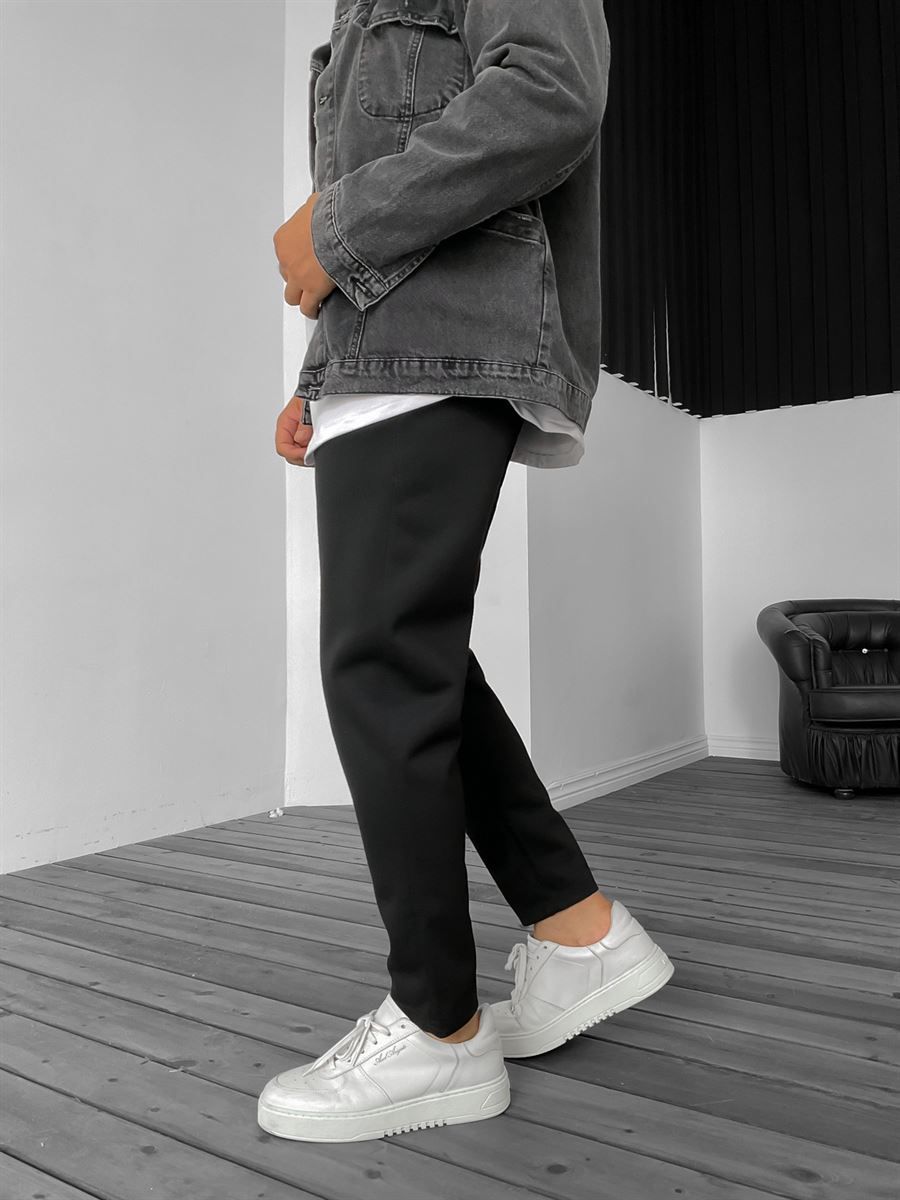 Siyah Kalın Basic Pantolon B-3019